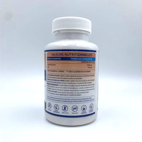 Side label of Natriviga CarciClear IgY Capsules for immune support.