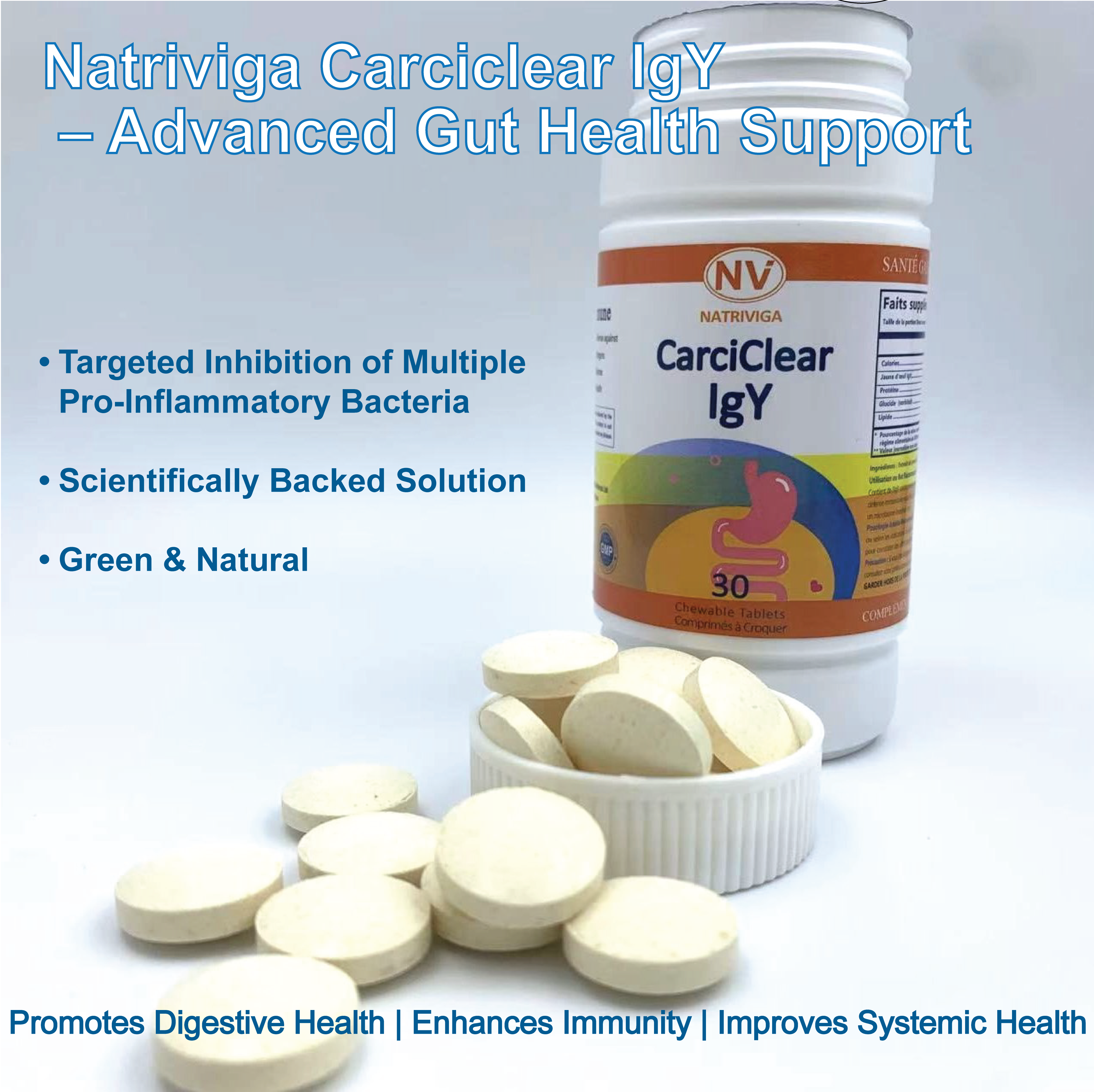 Natriviga Carciclear IgY Tablets - powerful gut support