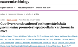 Nature Microbiology Reports Klebsiella pneumoniae is the causative agent of liver cancer