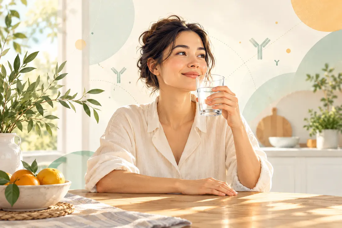 Person enjoying a calm morning routine