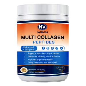 Front label of Natriviga Multi Collagen Peptides Powder unflavored