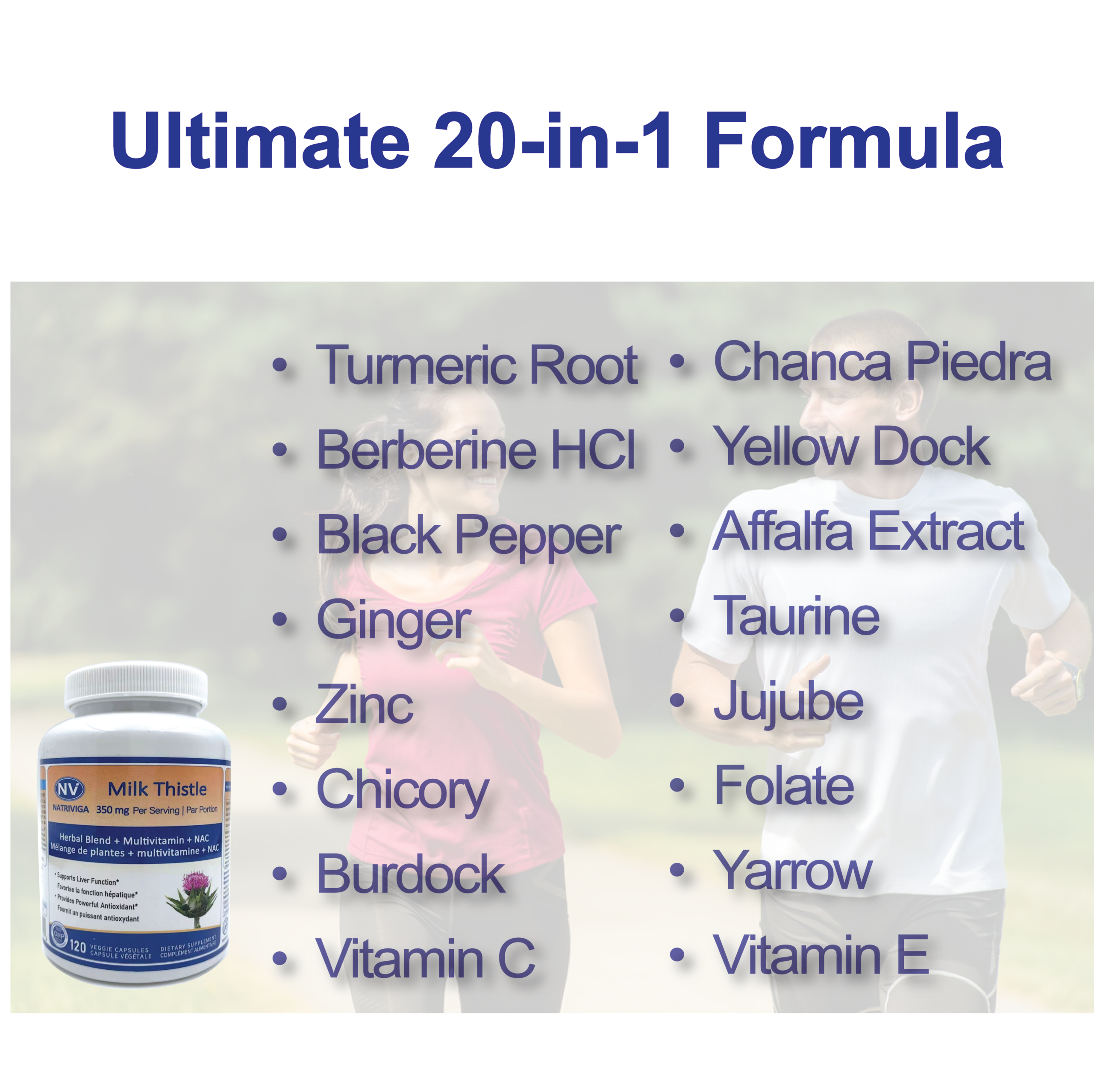 Ultimate 20 in 1 formula of Natriviga's Milk thistle