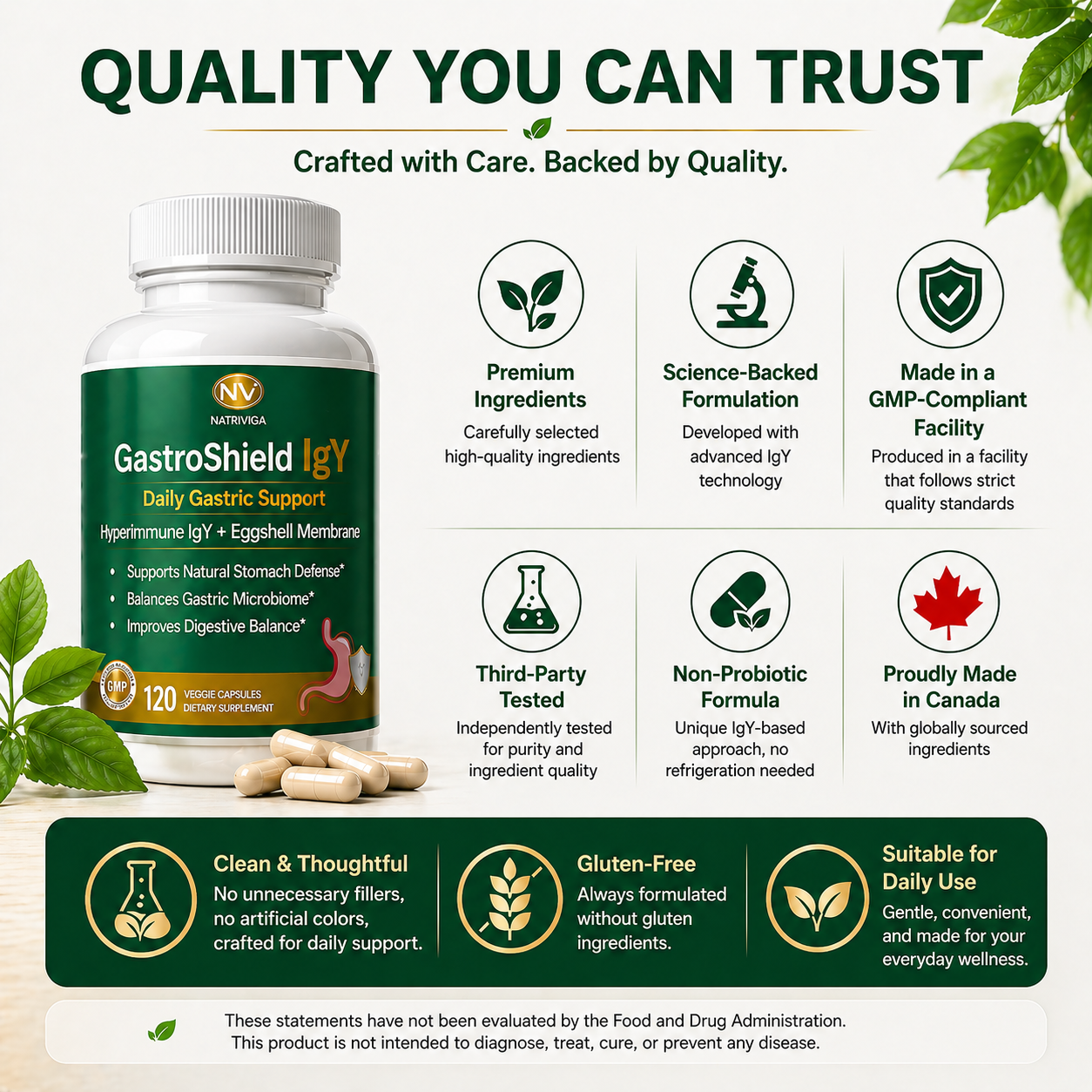 NATRIVIGA GastroShield IgY: Daily Gastric Wellness Support with Hyperimmune IgY, Atractylodes Rhizome & Eggshell Membrane - Image 8