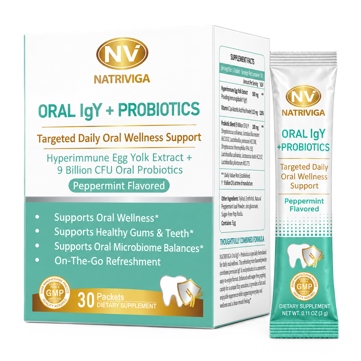 Oral IgY + Probiotics for teeth & Gums Health